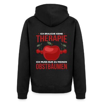 Ich Brauche Keine Therapie Ich Muss Nur Zu Meinen - Unisex Premium Bio Zip Hoodie - Schwarz - Hinten - Nico (187cm)