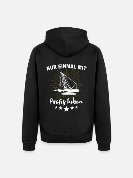 Kranführer Kranfahrer Kran - Unisex Premium Bio Zip Hoodie - Schwarz