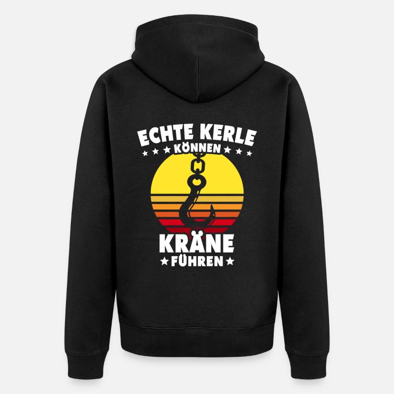 Kranführer Kranfahrer Kran - Unisex Premium Bio Zip Hoodie - Schwarz