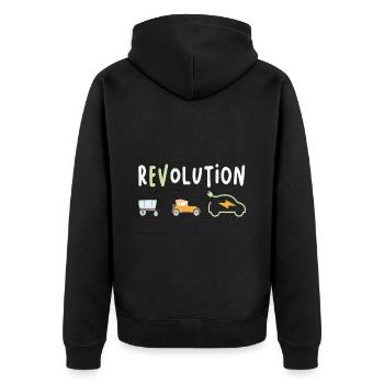 Revolution Electric Electric Electric Car eauto - Unisex Premium Organic Zip Hoodie - black - Back - Nico (187cm)