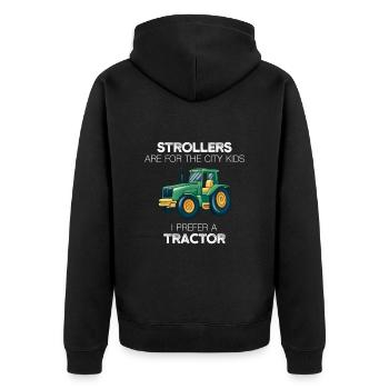 Je préfère un tracteur agricole - Veste à capuche bio Premium Unisexe - noir - Dos - Nico (187cm)
