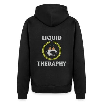 Beer Beer Drinker Party Pub Alcohol - Unisex Premium Organic Zip Hoodie - black - Back - Nico (187cm)