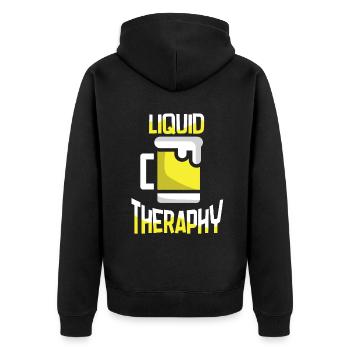 Beer Beer Drinker Party Pub Alcohol - Unisex Premium Organic Zip Hoodie - black - Back - Nico (187cm)