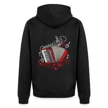Accordéoniste Hommes Instrument de Musique Accordéon - Veste à capuche bio Premium Unisexe - noir - Dos - Nico (187cm)