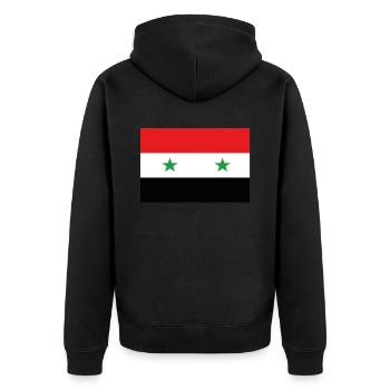 Drapeau officiel syrien Fierté du pays syrien - Veste à capuche bio Premium Unisexe - noir - Dos - Nico (187cm)