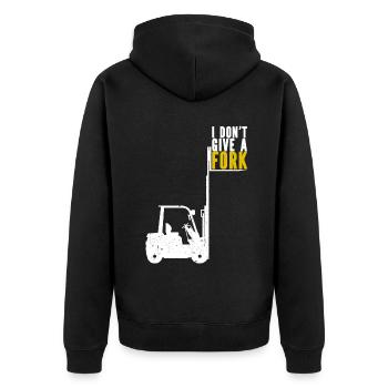 Gabelstapler Lagerist Logistiker Staplerfahrer - Unisex Premium Bio Zip Hoodie - Schwarz - Hinten - Nico (187cm)