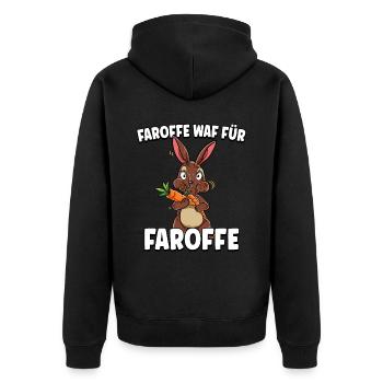 Hase Karotte - Unisex Premium Bio Zip Hoodie - Schwarz - Hinten - Nico (187cm)