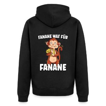 Affe Banane - Unisex Premium Bio Zip Hoodie - Schwarz - Hinten - Nico (187cm)