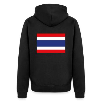 Drapeau officiel de la Thaïlande Thai Country Pride - Veste à capuche bio Premium Unisexe - noir - Dos - Nico (187cm)