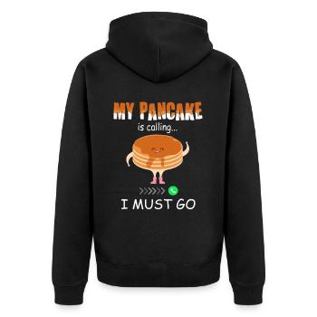 Appels de crêpes - Funny Pancake - Veste à capuche bio Premium Unisexe - noir - Dos - Nico (187cm)