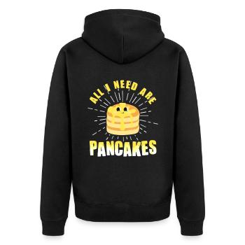 Tout ce dont j’ai besoin, ce sont des crêpes - Veste à capuche bio Premium Unisexe - noir - Dos - Nico (187cm)