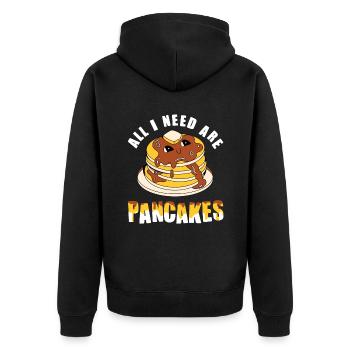 Tout ce dont j’ai besoin, ce sont des crêpes - Veste à capuche bio Premium Unisexe - noir - Dos - Nico (187cm)