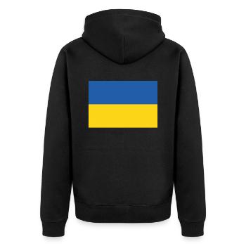 Official Ukraine Flag Ukrainian Country Pride - Unisex Premium Organic Zip Hoodie - black - Back - Nico (187cm)