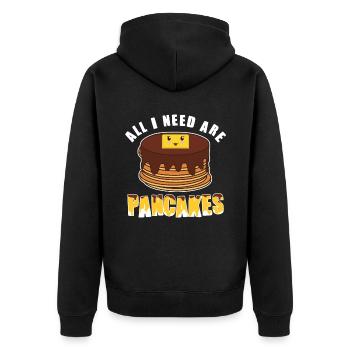 Tout ce dont j’ai besoin, ce sont des crêpes - Veste à capuche bio Premium Unisexe - noir - Dos - Nico (187cm)