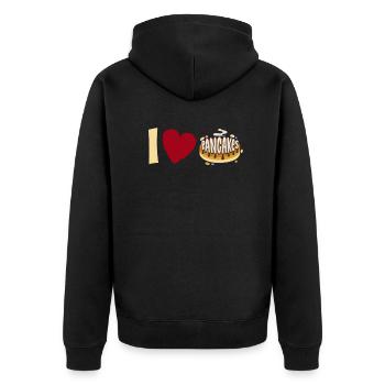J’aime les crêpes - Funny Pancake - Veste à capuche bio Premium Unisexe - noir - Dos - Nico (187cm)