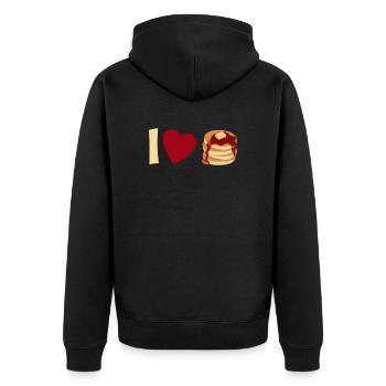 J’aime les crêpes - Funny Pancake - Veste à capuche bio Premium Unisexe - noir - Dos - Nico (187cm)