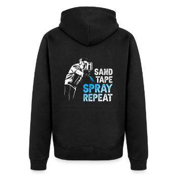 Peintre Spray Répéter - Veste à capuche bio Premium Unisexe - noir - Dos - Nico (187cm)