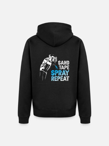 Peintre Spray Répéter - Veste à capuche bio Premium Unisexe - noir