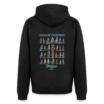 Types of sharks Identification Faces - Unisex Premium Organic Zip Hoodie - black - Back - Nico (187cm)