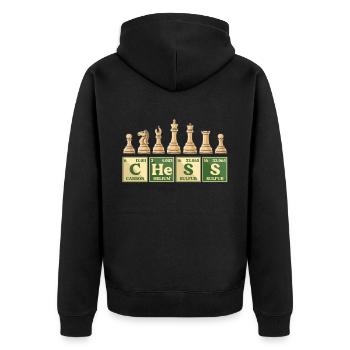 Symboles du tableau périodique des amateurs d’échecs - Veste à capuche bio Premium Unisexe - noir - Dos - Nico (187cm)