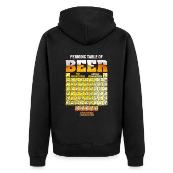 Periodisches Chemisches System Biersorten - Unisex Premium Bio Zip Hoodie - Schwarz - Hinten - Nico (187cm)