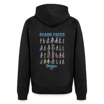 Types of sharks Identification Faces - Unisex Premium Organic Zip Hoodie - black - Back - Nico (187cm)