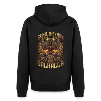 Sons of Odin Valhala Pride Viking Sons - Unisex Premium Organic Zip Hoodie - black - Back - Nico (187cm)