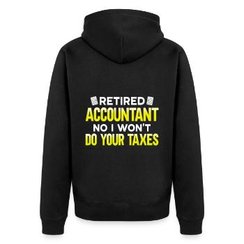 Buchhalter Geschenk Beruf Finanzen Steuerberater - Unisex Premium Bio Zip Hoodie - Schwarz - Hinten - Nico (187cm)
