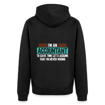 Buchhalter Geschenk Beruf Finanzen Steuerberater - Unisex Premium Bio Zip Hoodie - Schwarz - Hinten - Nico (187cm)
