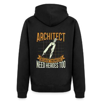 Architecte Cadeau Profession Architecture Emploi Architecte - Veste à capuche bio Premium Unisexe - noir - Dos - Nico (187cm)