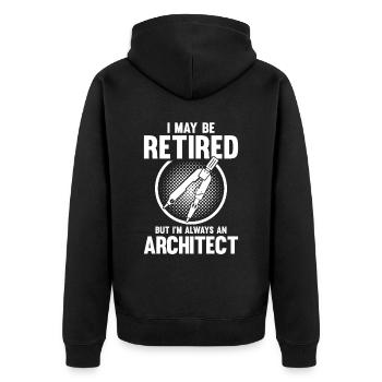 Architect Gift Profession Architecture Job Architect - Unisex Premium Organic Zip Hoodie - black - Back - Nico (187cm)