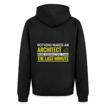 Architect Gift Profession Architecture Job Architect - Unisex Premium Organic Zip Hoodie - black - Back - Nico (187cm)
