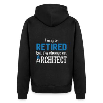 Architect Gift Profession Architecture Job Architect - Unisex Premium Organic Zip Hoodie - black - Back - Nico (187cm)