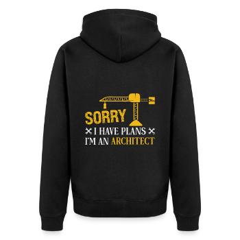 Architect Gift Profession Architecture Job Architect - Unisex Premium Organic Zip Hoodie - black - Back - Nico (187cm)
