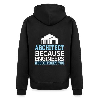 Architect Gift Profession Architecture Job Architect - Unisex Premium Organic Zip Hoodie - black - Back - Nico (187cm)