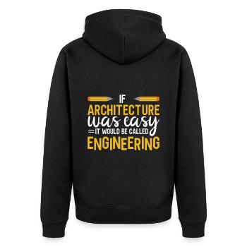Architect Gift Profession Architecture Job Architect - Unisex Premium Organic Zip Hoodie - black - Back - Nico (187cm)