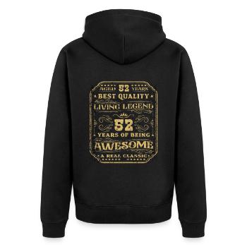 52 Geburtstag 52 Jahre Mann 52 jahre legende 52 - Unisex Premium Bio Zip Hoodie - Schwarz - Hinten - Nico (187cm)