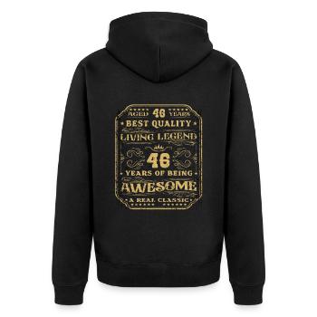 46 Geburtstag 46 Jahre Mann 46 jahre legende 46 - Unisex Premium Bio Zip Hoodie - Schwarz - Hinten - Nico (187cm)