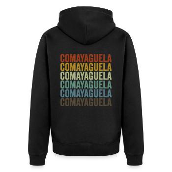Comayaguela Honduras Rétro Vintage - Veste à capuche bio Premium Unisexe - noir - Dos - Nico (187cm)