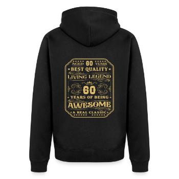 60 Geburtstag 60 Jahre Mann 60 jahre legende 60 - Unisex Premium Bio Zip Hoodie - Schwarz - Hinten - Nico (187cm)