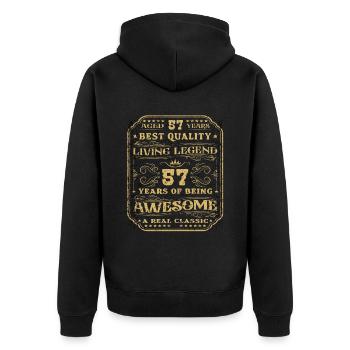 57 Geburtstag 57 Jahre Mann 57 jahre legende 57 - Unisex Premium Bio Zip Hoodie - Schwarz - Hinten - Nico (187cm)