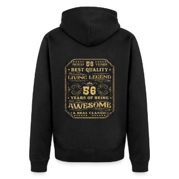 56 anniversaire 56 ans homme 56 ans légendaire 56 - Veste à capuche bio Premium Unisexe - noir - Dos - Nico (187cm)