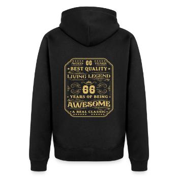 66 Geburtstag 66 Jahre Mann 66 jahre legende 66 - Unisex Premium Bio Zip Hoodie - Schwarz - Hinten - Nico (187cm)