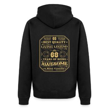 68 Geburtstag 68 Jahre Mann 68 jahre legende 68 - Unisex Premium Bio Zip Hoodie - Schwarz - Hinten - Nico (187cm)