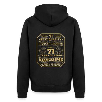 71 Geburtstag 71 Jahre Mann 71 jahre legende 71 - Unisex Premium Bio Zip Hoodie - Schwarz - Hinten - Nico (187cm)