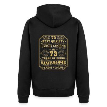 73 Geburtstag 73 Jahre Mann 73 jahre legende 73 - Unisex Premium Bio Zip Hoodie - Schwarz - Hinten - Nico (187cm)