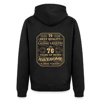 76 Geburtstag 76 Jahre Mann 76 jahre legende 76 - Unisex Premium Bio Zip Hoodie - Schwarz - Hinten - Nico (187cm)