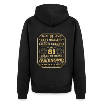 81 Geburtstag 81 Jahre Mann 81 jahre legende 81 - Unisex Premium Bio Zip Hoodie - Schwarz - Hinten - Nico (187cm)