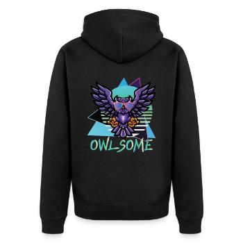 Owlsome Owl Lover Oiseau nocturne Hibou Chuchoteur - Veste à capuche bio Premium Unisexe - noir - Dos - Nico (187cm)