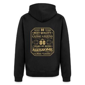 86 Geburtstag 86 Jahre Mann 86 jahre legende 86 - Unisex Premium Bio Zip Hoodie - Schwarz - Hinten - Nico (187cm)
